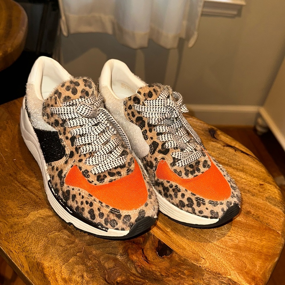 White Raven Animal Print Sneakers